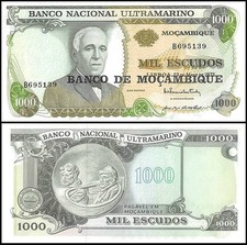 Mozambique 1000 Escudos, 1972 (1976 ND), P-119, UNC
