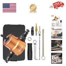 Double Head Sheet Metal Nibbler Cutter, 360 Degree Metal Nibbler Drill Attach...