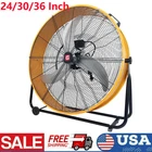 24/30/36" Industrial High Velocity Drum Floor Fan 3-Speed Adjustable 360° Tilt