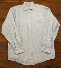 Brooks Brothers Mens Blue Check Long sleeve Button up Shirt Sz 18-36/37