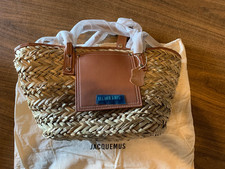 Jacquemus Le Panier Small Soli Raffia Tote Bag - Light Brown New with Tags