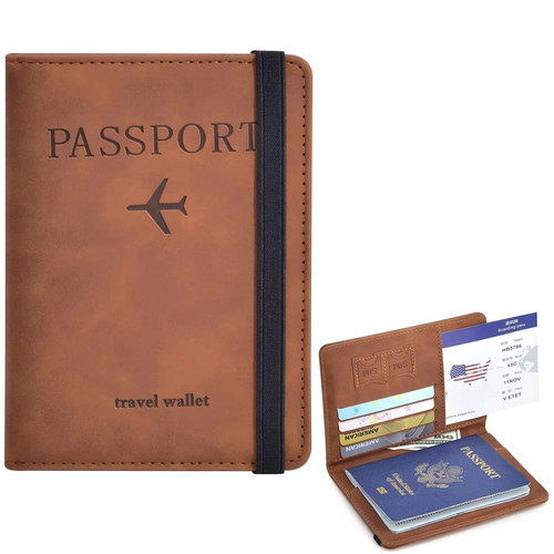 RFID Passport Holder Travel Wallet Passport Organiser Cover Protector PU Leather