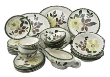 🌺 44pc Blue Ridge Southern Potteries GREEN BRIAR 4042 Great Vintage Condition 