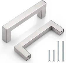 Probrico (15 Pack 3-1/2 inch Hole Center Stainless Steel Cabinet Pulls 