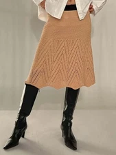 Chloe Knitted Skirt Sandy Pink Women's Size UK 8 XS