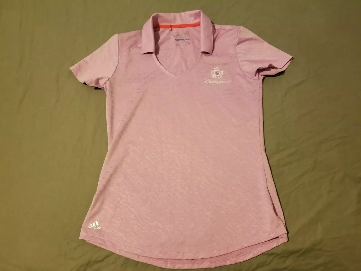 Adidas pink deals polo shirt