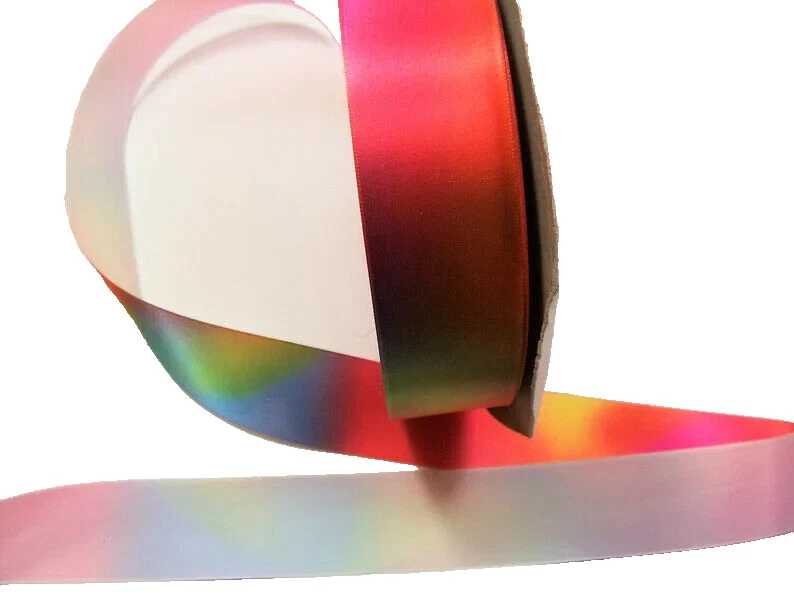 Rainbow Single Face Satin Ribbon 1 1/2" wide x 9 yards Fiesta Multi Polyester B5 - Image 4 of 4