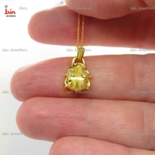 Fine Jewelry 18 Kt Real Solid Yellow Gold Ladybug Dainty Chain Necklace Pendant