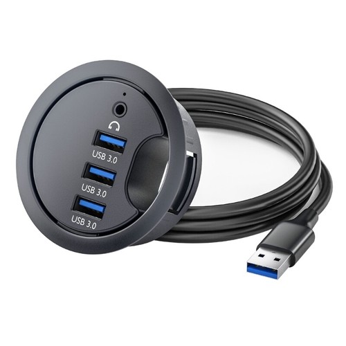 USB Hub Desk Grommet Dock Station Card Reader Dock Station for Desktop PC - Picture 20 of 23