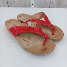 Josef Seibel Angie Womens Flip Flops Sandal 9 EU 40 Leather Cushioned Red SH