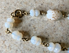 VINTAGE 54" WHITE WITH GOLD TONE ACCENTS GLASS BEADED NECKLACE — photo 4
