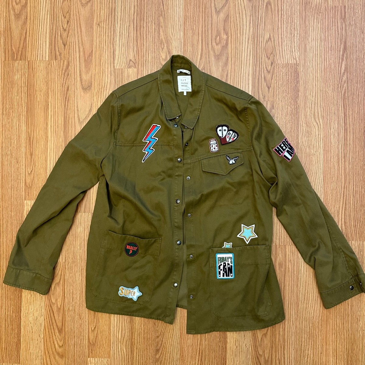 Zara TRF Women's Military Jacket Patches everywhere