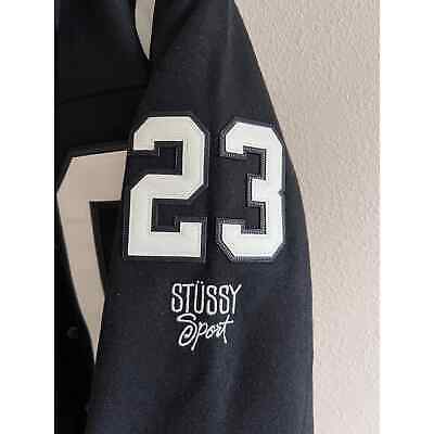 Stussy 80 Wool Varsity Jacket - Size Large - Black - Brand Stussy 80 Wool Varsity Jacket - Size Large - Black - Brand