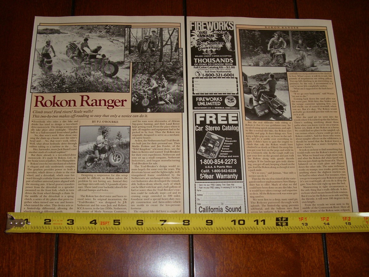 ROKON RANGER 2X2 MOTORCYCLE ORIGINAL 1984 ARTICLE