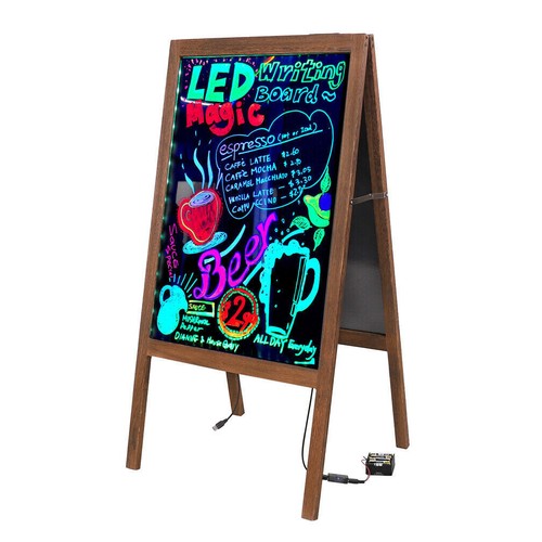Heavy Rustic Large Wood A-Frame Magnetic LED Chalkboard Blackboard Wedding Cafe - Picture 18 of 45
