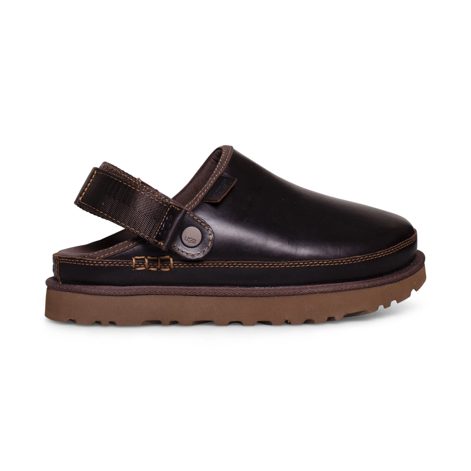 SANDALI DONNA UGG GOLDENS CLOG LTHR REGEN IRONWOOD PELLE TAGLIA US 7 5 NUOVI