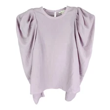 Womens H&M Lavender Textured Blouse Top Peasant Sleeve Size M
