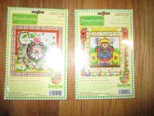 Lot of 2 JANLYNN Counted Cross Stitch SIMPLICITIES "In My Garden"& "Kitten" NOS