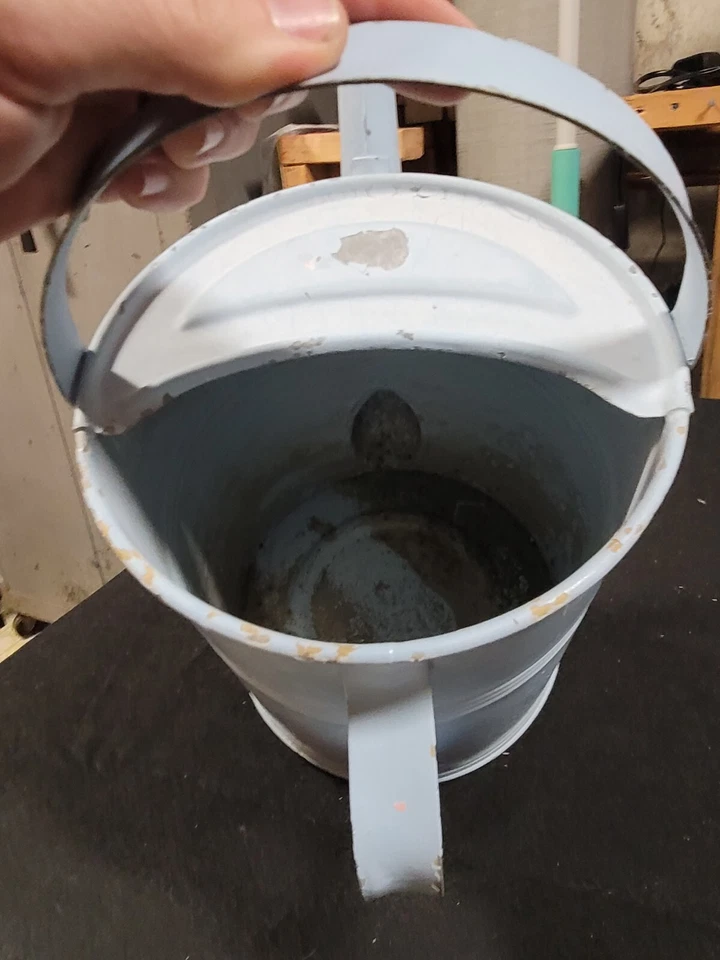 Vintage Heavy Duty Garden Watering Can  marked 99 11  Painted In Light Blue - Image 4 of 4