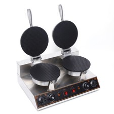 Commercial Waffle Cone Maker Nonstick Ice Cream Cone Electric Double Egg Roll US