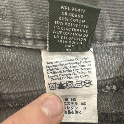Eddie Bauer Pants Women's Size 10 Gray Corduroy Flare Stretch Dark Casual - Picture 10 of 12