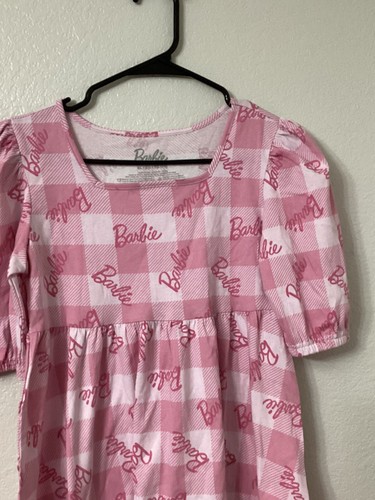 Girl's Size XL (14) Barbie Cotton Short Sleeve Dress Pink - Picture 3 of 5