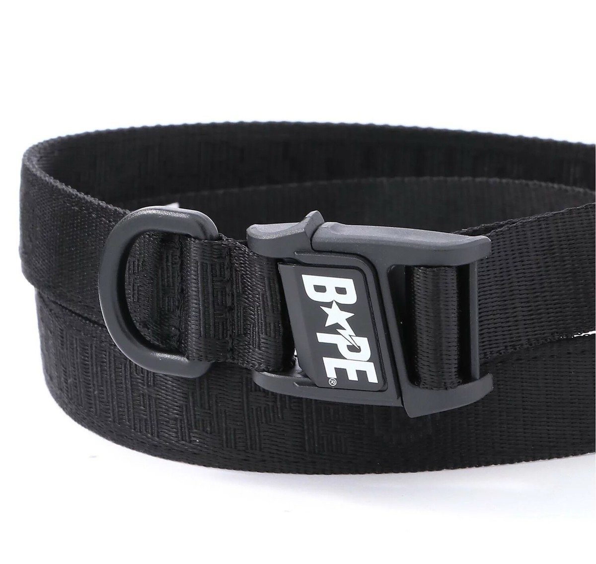 A BATHNIG APE Men's Goods BAPE LOGO TAPE BELT Black