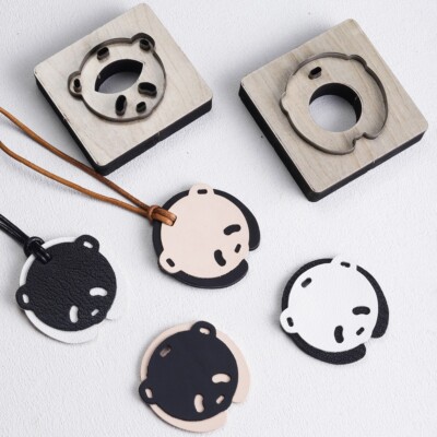 Cute Animal Panda Car Hanging Ornament Pendant Bag Charm Leather Cutting Die
