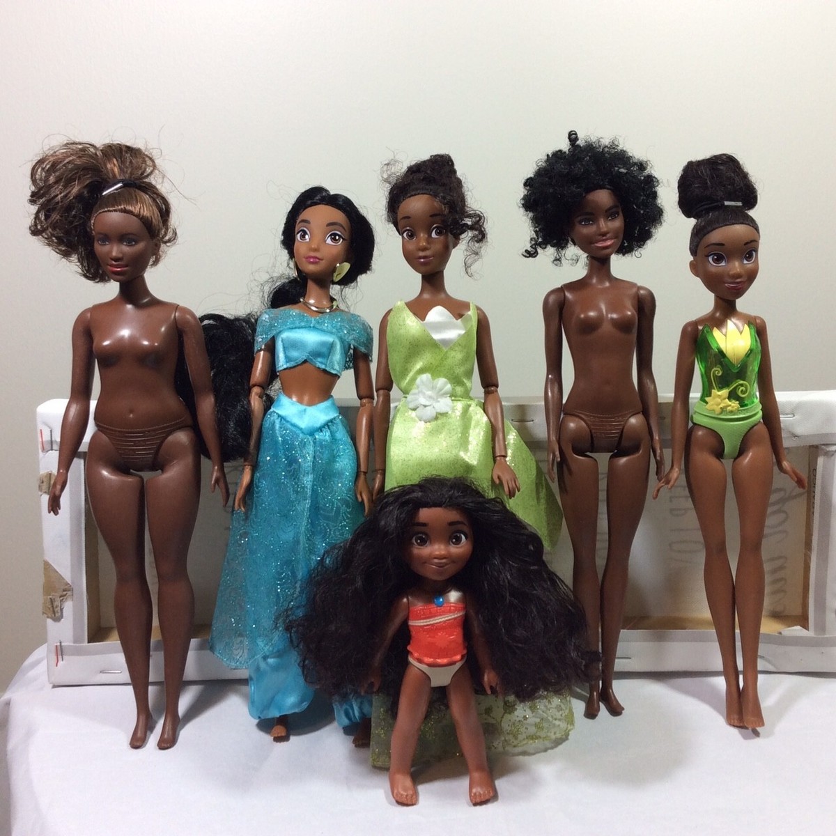 Barbie Dolls Lot of African American Assorted Disney Princess Fashion  Dolls