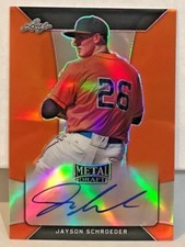Jayson Schroeder 2018 Leaf Metal Draft ORANGE Prismatic Autograph Auto #'d 1/7