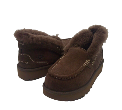 新品未使用　UGG ANSLEY 24cm UGG ANSLEY PARC WOMEN SLIPPERS SUEDE BURNT CEDAR US 10 /UK 8