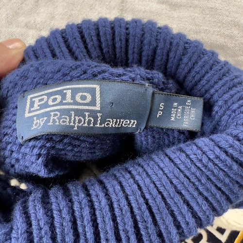 Vintage 90s Polo Ralph Lauren Cookie Crest Ski Turtleneck Rare Adult Small - Picture 5 of 7