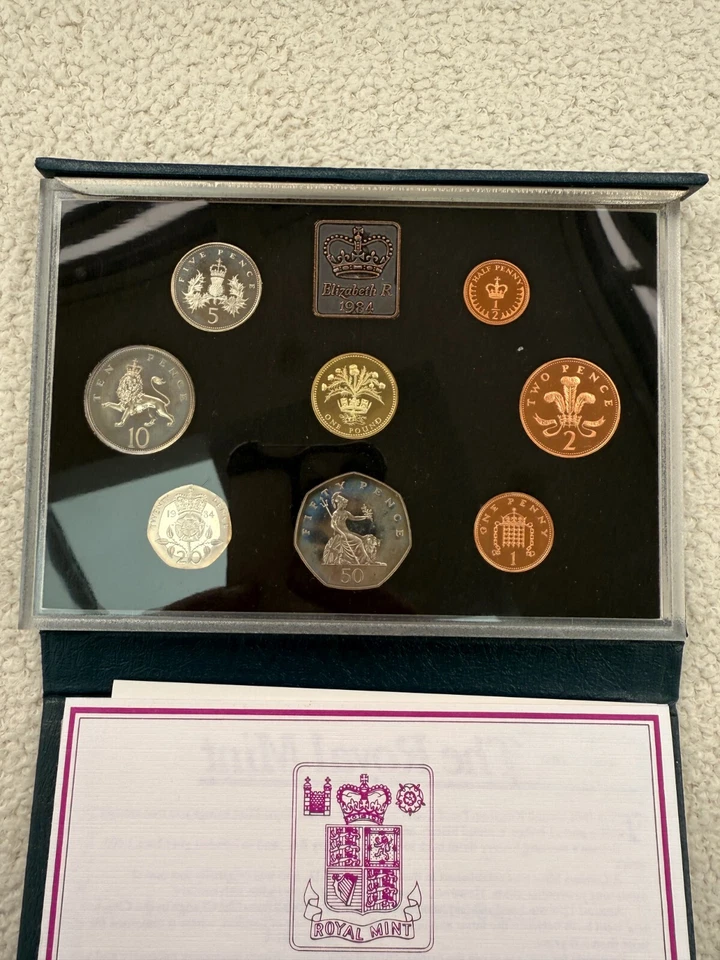 1984 Royal Mint UK Proof Coin Year Set Blue Case With COA - Image 4 of 4