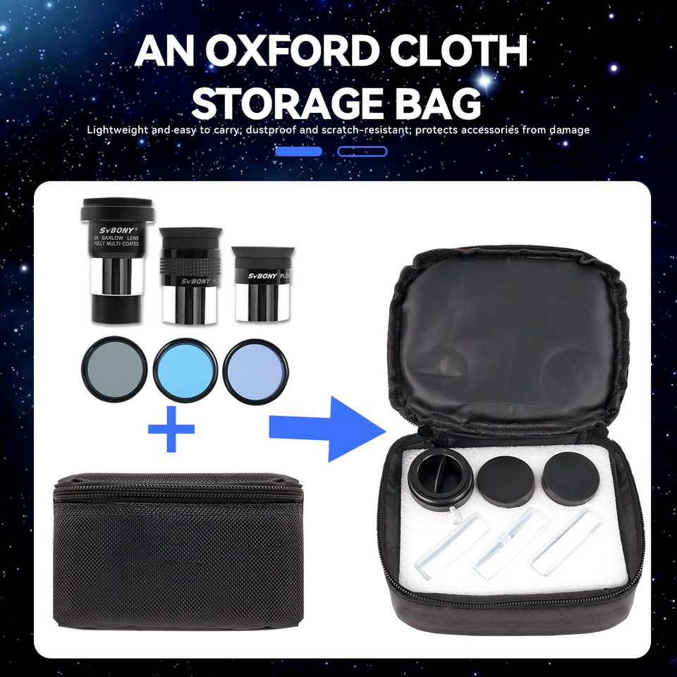 Svbony SV233 Kit pour Télescope, Oculaire PLOSSL 6 mm, 17 mm, 2X