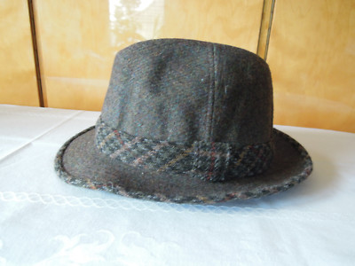 FAILSWORTH Gr 58 Herrenhut GLENCROFT kariert 7 1/4 VINTAGE Trilby Kopfbedeckung