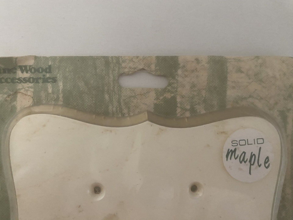 Vtg Decorative Solid Maple 2 Toggle Light Switch Cover Cream Gold MCM