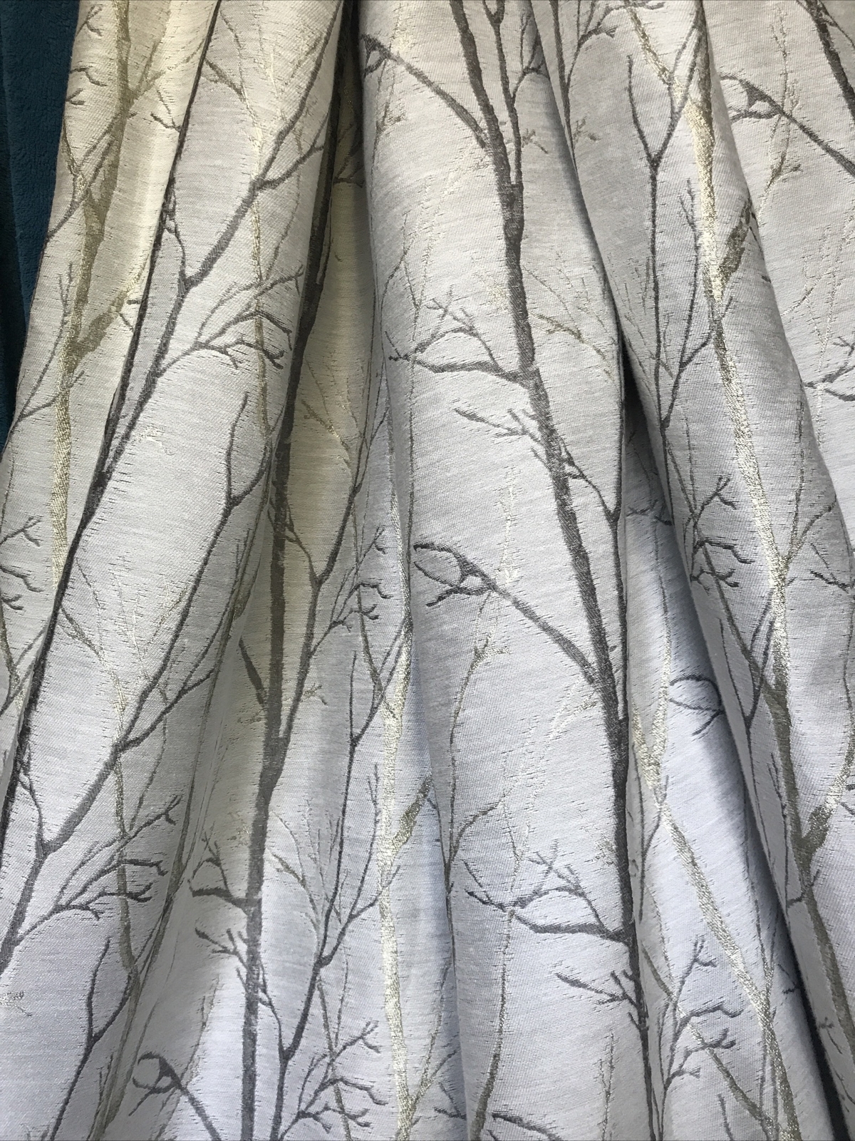 Bespoke Made PAIR Curtains Luxury Jacquard Tree Branch Grey Thick Heavy Textured eBay