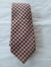 Corbata para hombre Bottega Venata nueva sin etiquetas 100 % SEDA blanco sepia carbón cuadros Italia