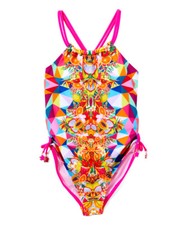 Jantzen Girls' Pink Kaleidoscope Print One-Piece Swimsuit, 4-6X