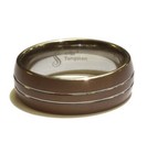 New C.F Tungsten mens wedding band ring with Chocolate Immerse Plating 10.6g 12 — photo 2