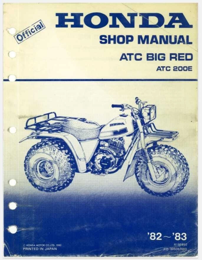 Honda ATC200E | BIG RED 200E  | 1982 - 1983 Workshop Service Manual | PDF File - Image 3 of 4