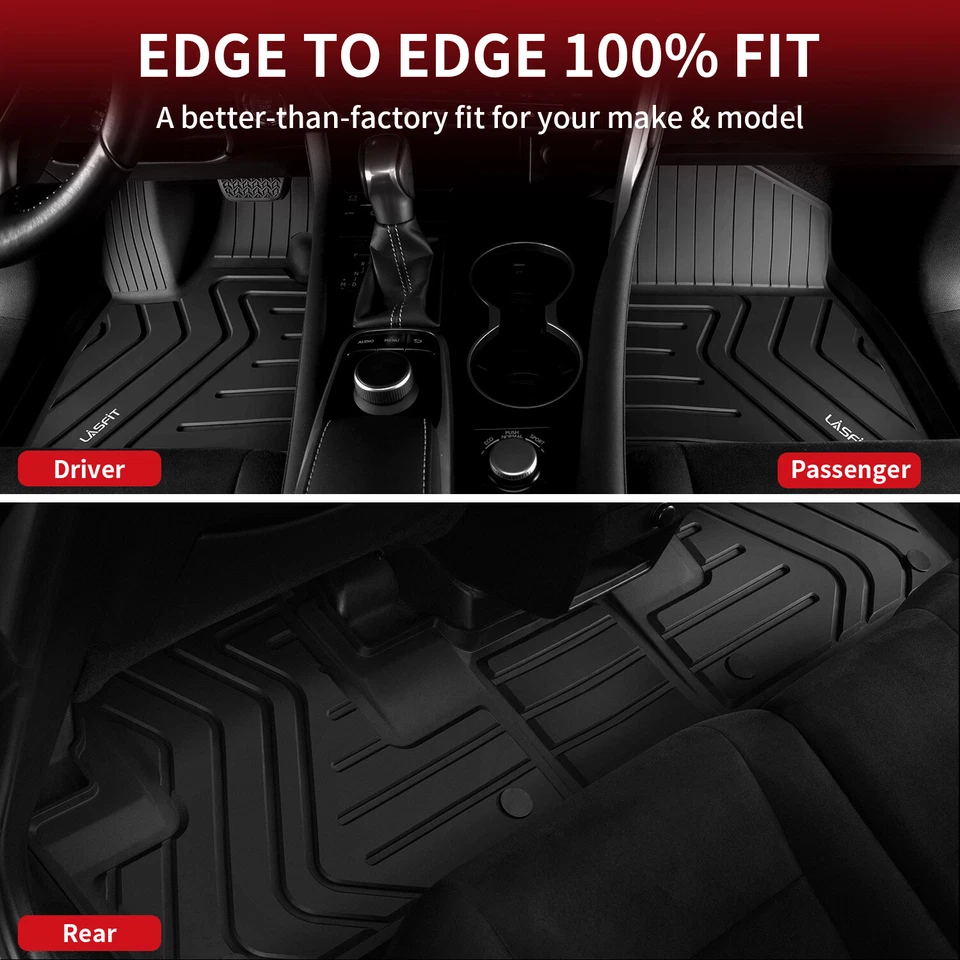 All Weather Floor Mats for 2016-2022 Lexus RX350 RX350L RX450h RX450hL TPE Liner - Imagem 2 de 4