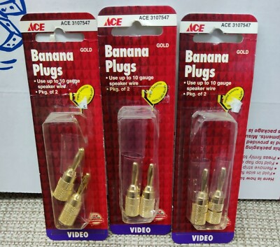 3 Packs Gold Banana Plugs up to 10g Speaker Wire Video by Ace