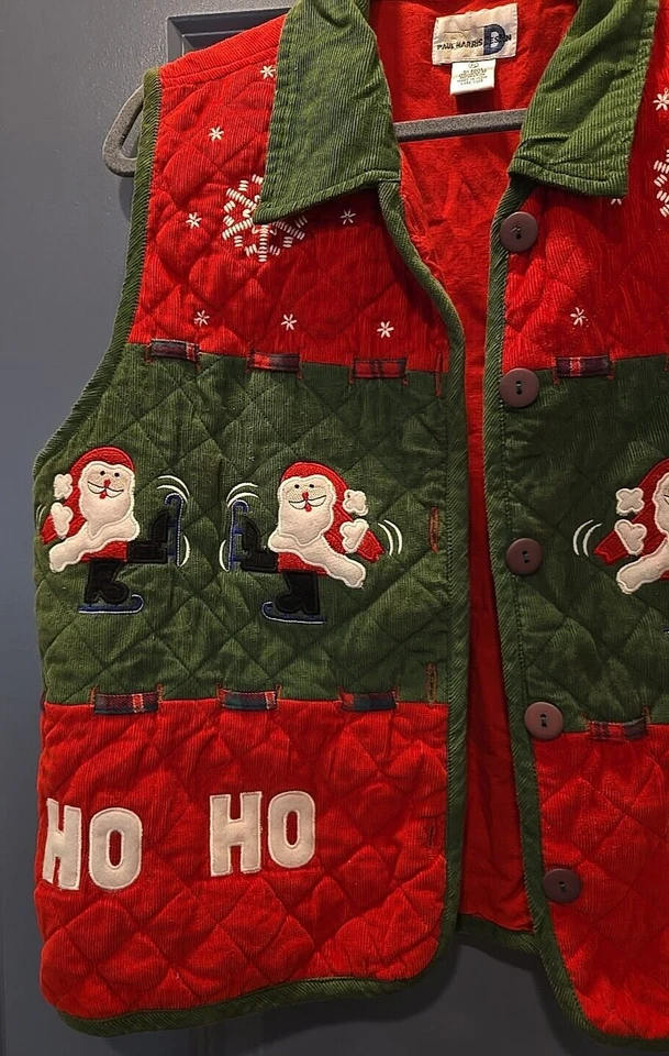 Paul Harris Design Christmas Ugly Sweater Vest Women’s Santas HO HO   XL  XLarge - Image 4 of 4