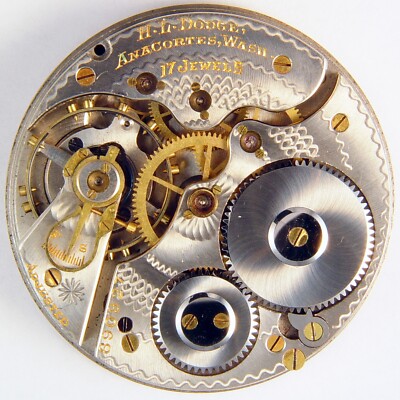 HAMILTON ANACORTES WASHINGTON PRIVATE LABEL 17 JEWEL 16S POCKET WATCH MVT