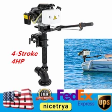 4-Stroke 4HP Jet Pump Outboard Motor Fishing Boat Engine 55CC Boat Kayak Motor