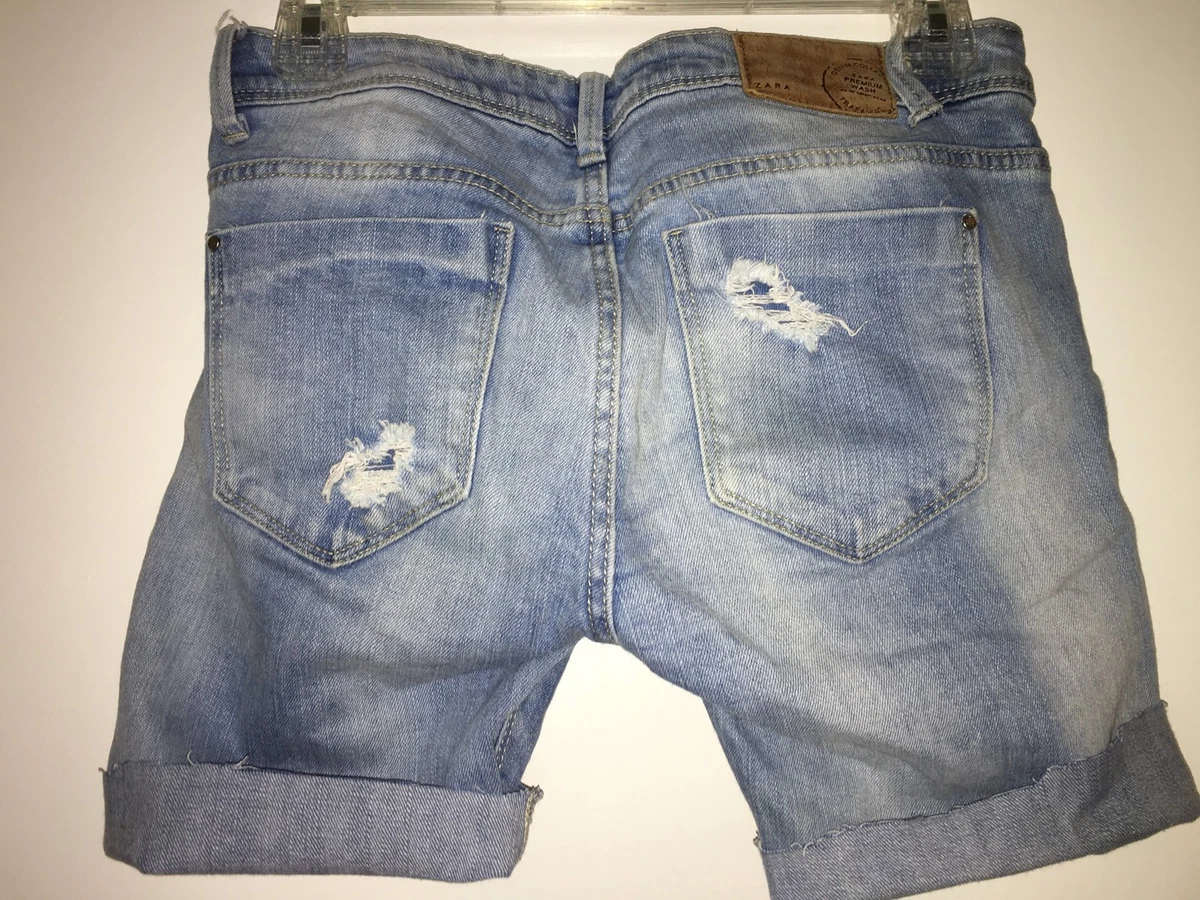 Zara Premium Wash Traffic Women s Slim Skinny Shorts Size 4 US 36