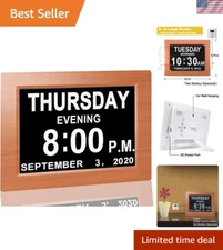 New 2024】 Digital Calendar Alarm Day Clock - with 8" Large Screen Display, am...