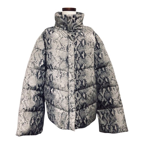 Grau & Schwarz BETSEY JOHNSON Python Schlangenmuster Puffer Mantel Jacke Gr. M - Bild 1 von 5
