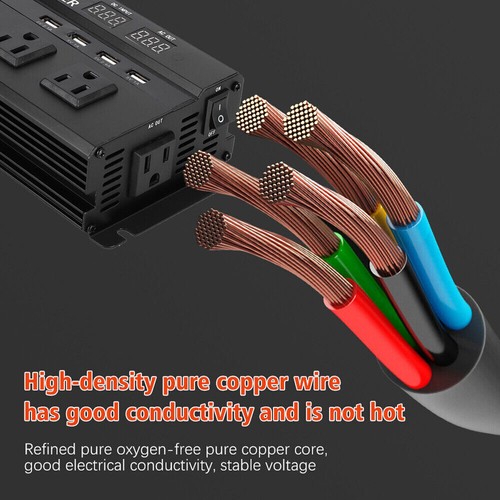 6000W Car Power Inverter DC 12V To AC 110V LCD Sine Wave Home RV Solar Converter - Picture 5 of 12
